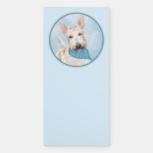 Scottish Terrier Wheaten Dog Painting Original Art Magnetic Notepad