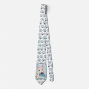 Scottish Terrier Wheaten Dog Painting Original Art Neck Tie
