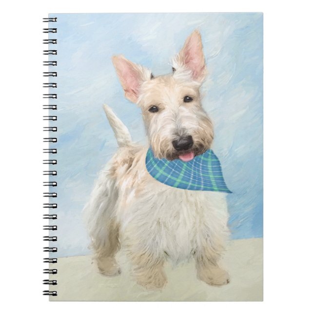 Scottish Terrier Wheaten Dog Painting Original Art Notebook (Front)