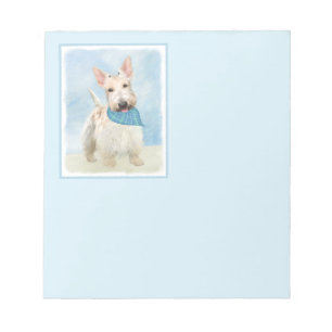 Scottish Terrier Wheaten Dog Painting Original Art Notepad