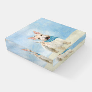 Scottish Terrier Wheaten Dog Painting Original Art Paperweight