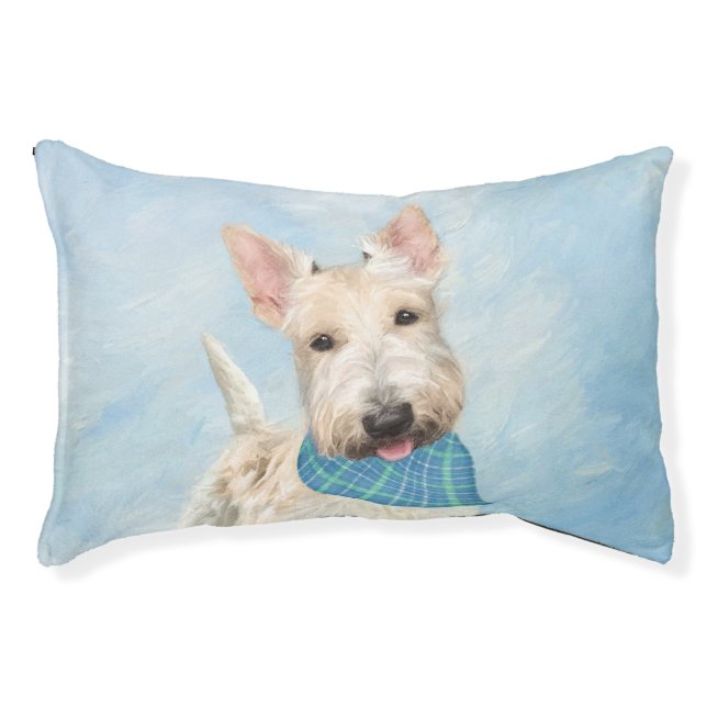Scottish Terrier Wheaten Dog Painting Original Art Pet Bed (Front)