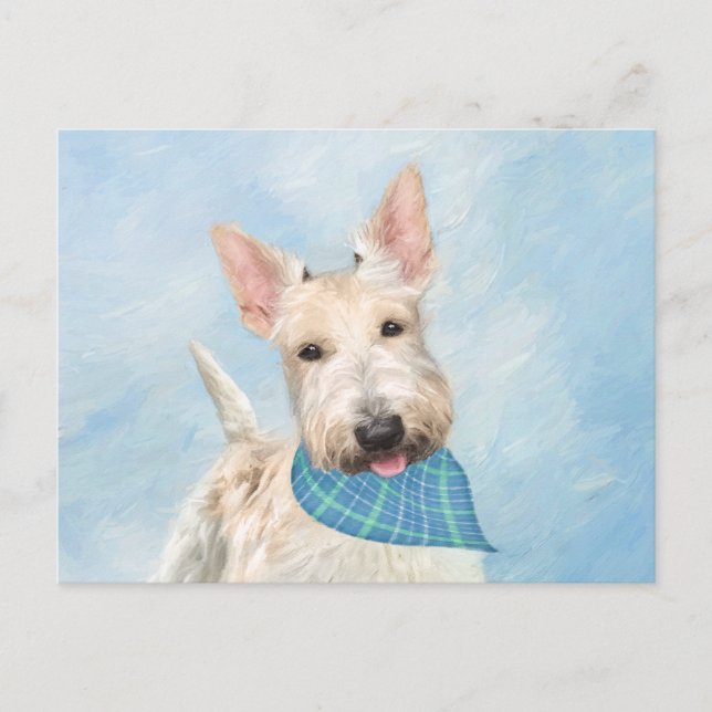 Scottish Terrier Wheaten Dog Painting Original Art Postcard (Front)
