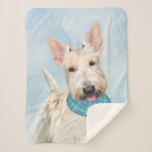 Scottish Terrier Wheaten Dog Painting Original Art Sherpa Blanket