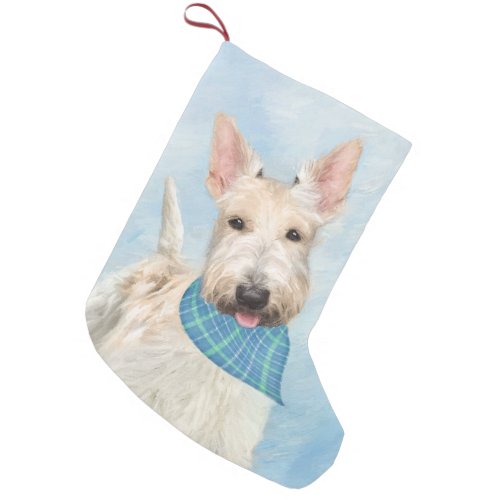 Scottish Terrier Wheaten Dog Painting Original Art Small Christmas Stocking