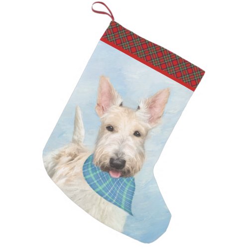 Scottish Terrier Wheaten Dog Painting Original Art Small Christmas Stocking
