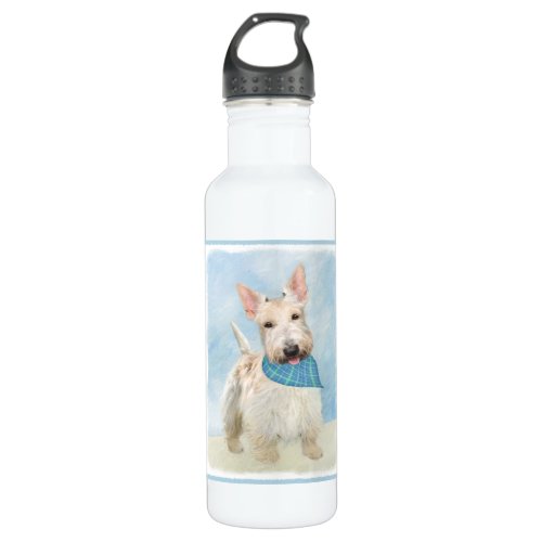 Scottish Terrier Wheaten Dog Painting Original Art Stainless Steel Water Bottle