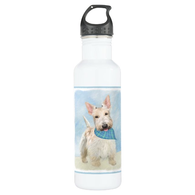 Scottish Terrier Wheaten Dog Painting Original Art Stainless Steel Water Bottle (Front)