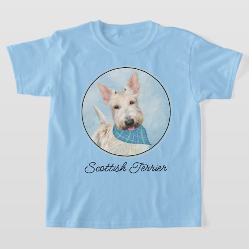 Scottish Terrier Wheaten Dog Painting Original Art T_Shirt