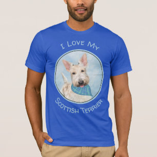 Scottish Terrier Wheaten Dog Painting Original Art T-Shirt