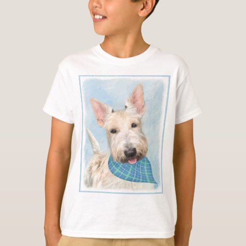 Scottish Terrier Wheaten Dog Painting Original Art T_Shirt