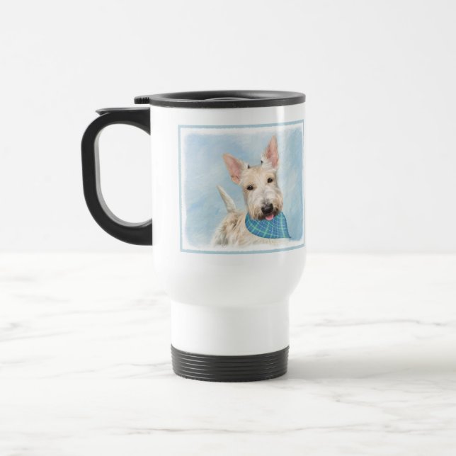Scottish Terrier Wheaten Dog Painting Original Art Travel Mug (Left)
