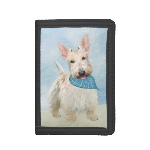 Scottish Terrier Wheaten Dog Painting Original Art Trifold Wallet