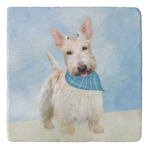 Scottish Terrier Wheaten Dog Painting Original Art Trivet