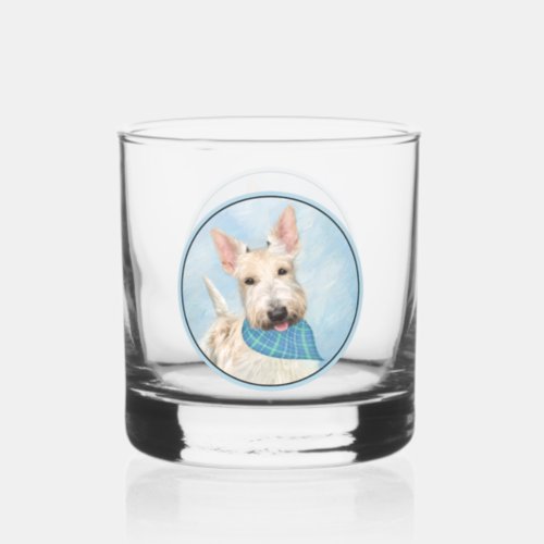 Scottish Terrier Wheaten Dog Painting Original Art Whiskey Glass