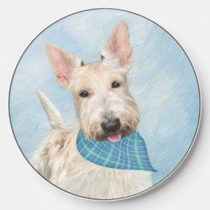 Scottish Terrier Wheaten Dog Painting Original Art Wireless Charger