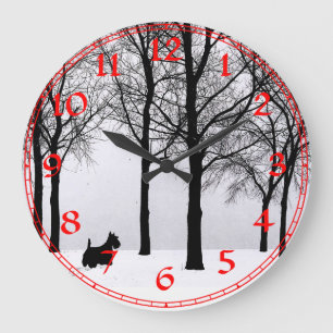 Scottish Terrier Winter Clock