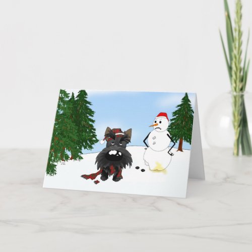 Scottish Terrier Winter Scene Holiday Card