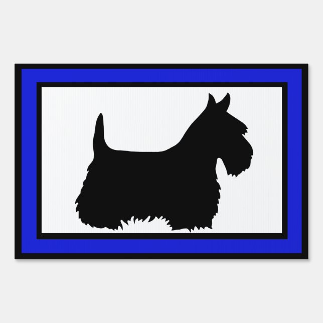 Scottish Terrier with blue boarder Sign (Front)