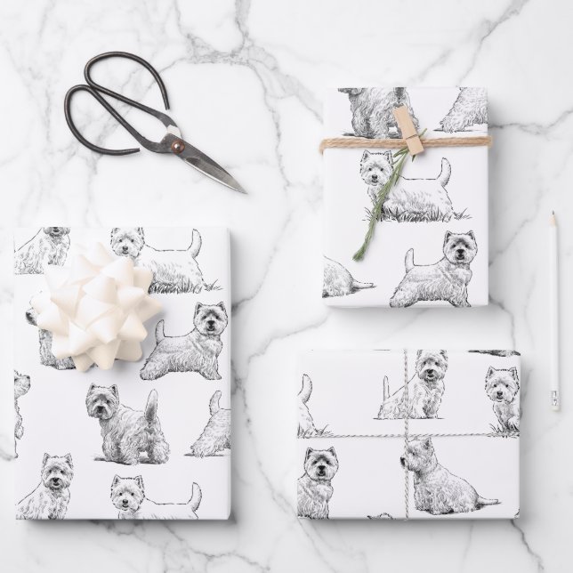 Scottish Terrier Wrapping Paper Sheets (Front)