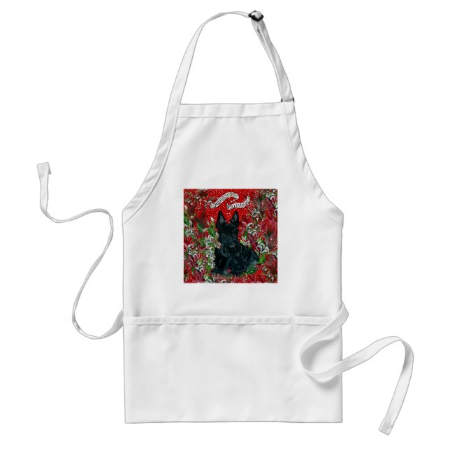 Scottish Terrier Xmas Adult Apron (Front)