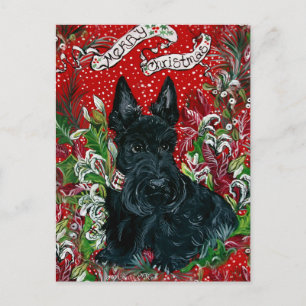 Scottish Terrier Xmas Holiday Postcard