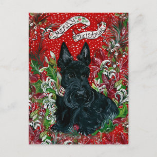 Scottish Terrier Xmas Holiday Postcard