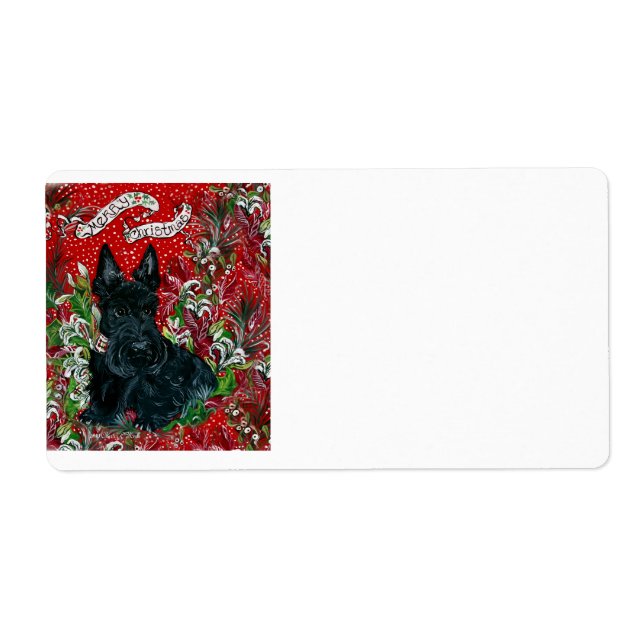 Scottish Terrier Xmas Label (Front)