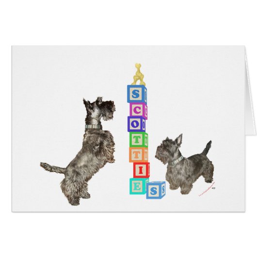 Scottish Terriers Alphabet Blocks Cards (Front Horizontal)