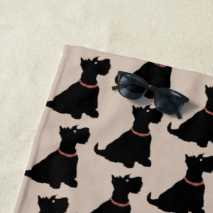 Scottish Terriers Beach Towel