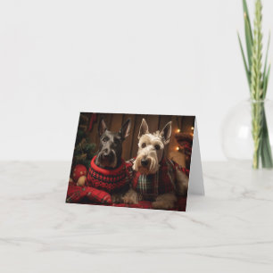 Scottish Terriers Christmas Card