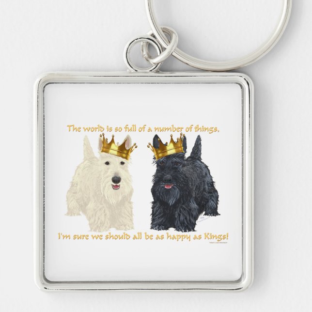 Scottish Terriers Happy Thoughts Keychain (Front)