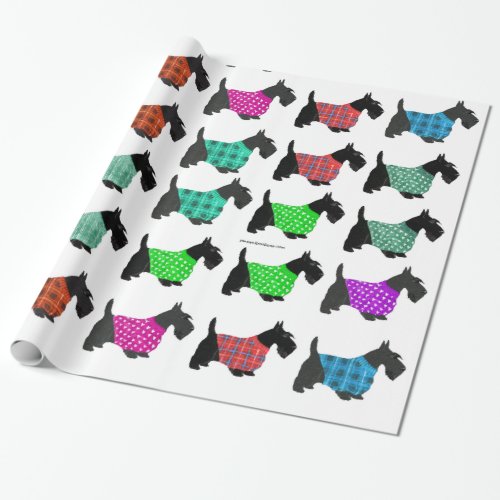 Scottish Terriers in Sweaters Wrapping Paper