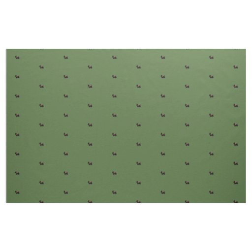 Scottish Terriers on green with red bow Fabric