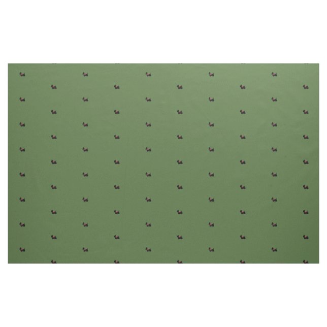 Scottish Terriers on green with red bow Fabric (Yard)
