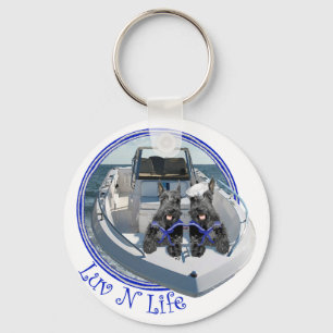 Scottish Terriers on the Boat Keychain