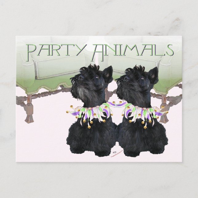 Scottish Terriers Party Animal Postcard (Front)