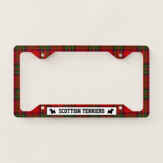 Scottish Terriers Plaid and Your Text License Plate Frame
