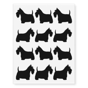 Scottish Terriers Scottie Dog Silhouettes Temporary Tattoos