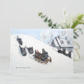 Scottish Terriers Sledding (Standing Front)