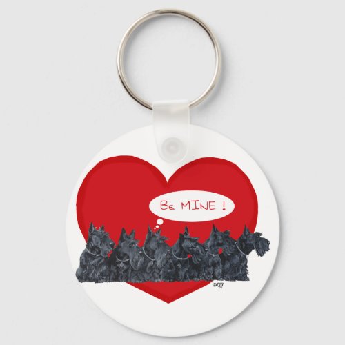 Scottish Terriers Valentine Keychain