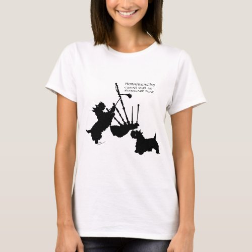 Scottish Terriers with Great Highland Bagpipe T_Shirt