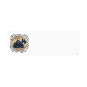 Scottish Terriers with Thistles Label