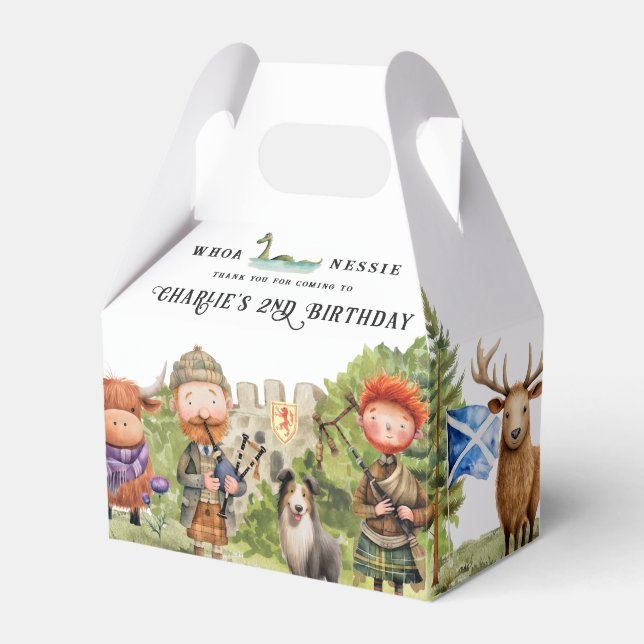 Scottish Themed Birthday Party  Favor Boxes (Front Side)