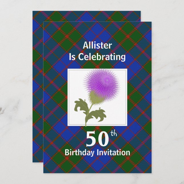 Scottish Themed Celebration Party Invitations (Front/Back)