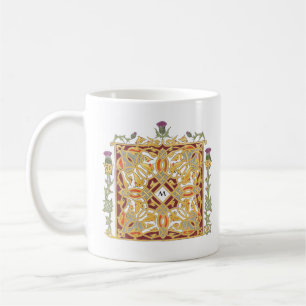 Scottish Thistle and Crown Celtic Knot & Initial Coffee Mug