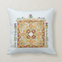 Scottish Thistle and Crown Red & Gold Celtic Knot