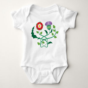 Scottish Thistle and English Rose Baby Bodysuit