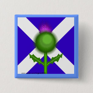 Scottish Thistle and Flag Button
