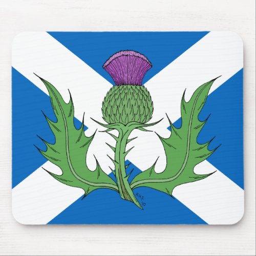 Scottish Thistle and Saltire Mouse Pad